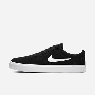 Adidasi Skate Nike SB Charge Suede Dama Negrii Albi | SRIF-57428